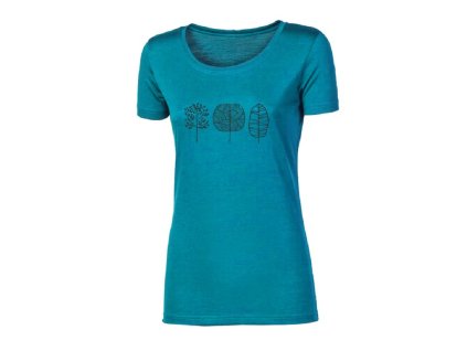triko krátké dámské Progress VINKA TREES merino zelený melír (Varianta S)