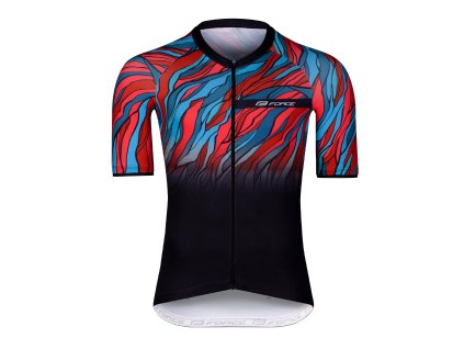 dres F LIFE kr. rukáv, černo-petrolej-červený (velikost M)