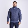 svetr pánský Progress LOFOTEN s krátkým zipem modrý melír (Varianta L)