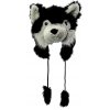 CZAPKA SMIESZNA UNIWERSALNA IMITACJA FUTRA CIEPLA PIES HUSKY CZARNY Marka Cambell