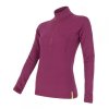 triko dlouhé dámské SENSOR MERINO DOUBLE FACE zip lilla (Varianta L)