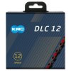 řetěz KMC DLC12 černo-červený 126čl. BOX