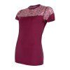 triko krátké dámské SENSOR MERINO IMPRESS lilla/pattern (Varianta M)