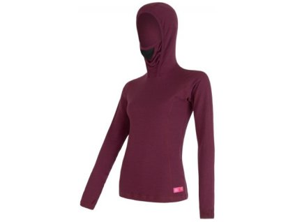 Dámské funkční triko Sensor Merino DF dl.rukáv s kapucí - Lilla