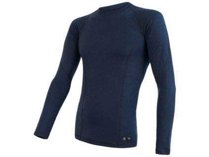 Pánské funkční triko Sensor Merino DF dl.rukáv - Deep blue