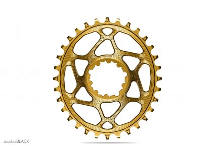 Převodník ABSOLUTEBLACK SRAM OVAL 34T zlatá 3mm offset (BOOST)