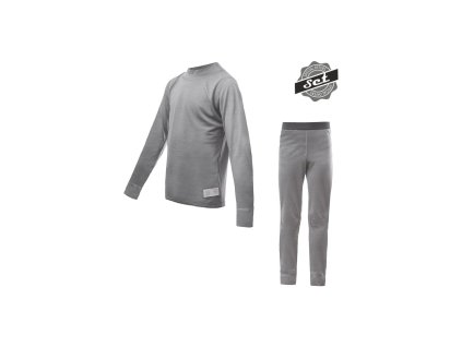 Dětský funkční set Sensor Merino Active triko dl.rukáv + podvlékací kalhoty - šedá