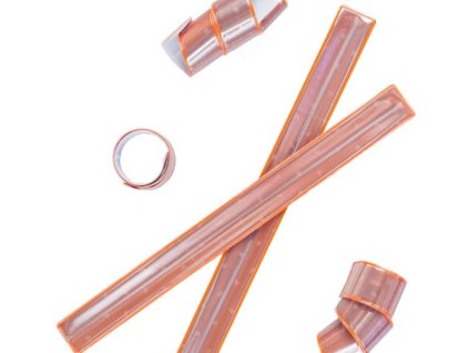 Reflexní páska samonavíjecí bez potisku - oranžová