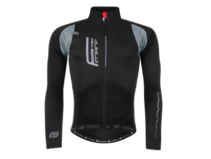 Cyklistická bunda Force X80 tenký softshell - Černá / Šedá vel. M