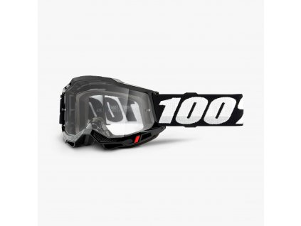 Brýle 100% ACCURI 2 Goggle Black - Clear vented dual Lens