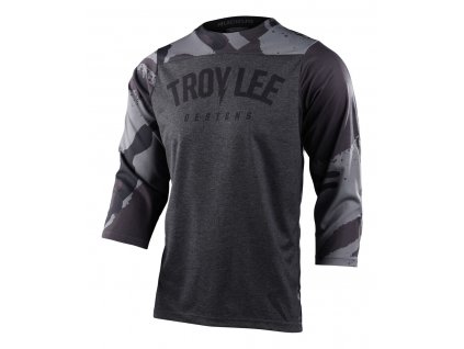 Dres s 3/4 rukávem Troy Lee Designs Ruckus Camber - Camo Black Heather