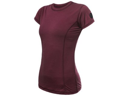 Dámské funkční triko Sensor Merino Air kr.rukáv - Port red