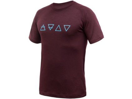 Pánské funkční triko Sensor Merino Blend Elements kr.rukáv - Port red