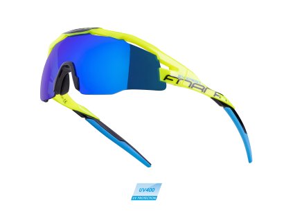 Brýle FORCE EVEREST - fluo, modrá zrc. skla