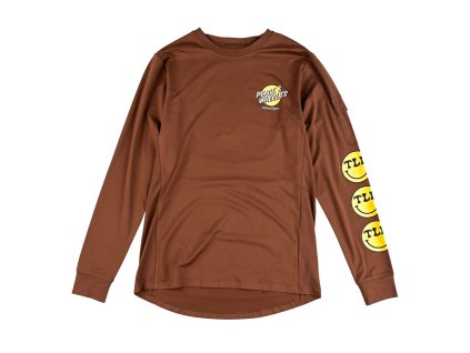 Dres s dlouhým rukávem Troy Lee Designs Ruckus Ride Tee Wheelies - Chocolate