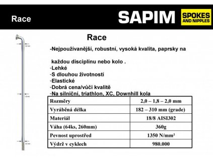 Dráty Sapim Race, černé