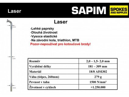 Dráty Sapim Laser, černé