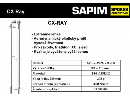 Dráty Sapim CX-Ray, černé