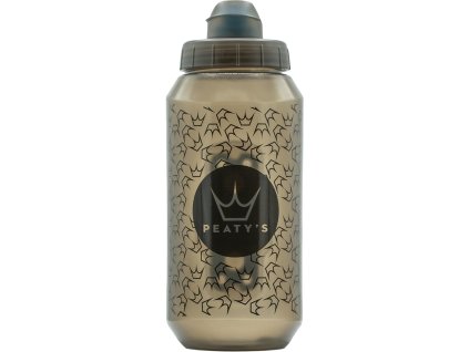 Lahev na kolo Peaty's X Fidlock Locking - Big dog bottle logo smoke 750 ml