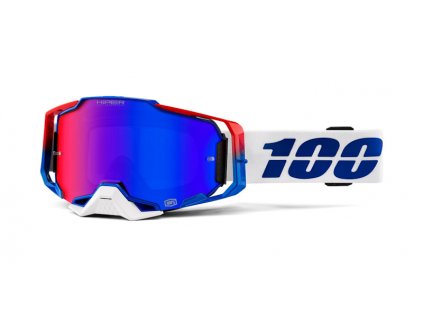Brýle 100% ARMEGA Goggle Genesis - Hiper Blue/Red Mirror Lens