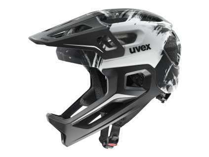 Dětská přilba Uvex React Jr fullface - Black/white matt