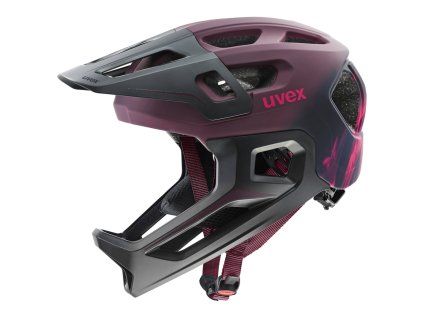 Dětská přilba Uvex React Jr fullface - Cranberry matt
