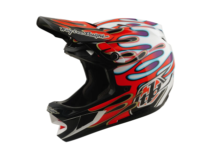 Integrální přilba Troy Lee Designs D4 Composite MIPS - overspray white / red
