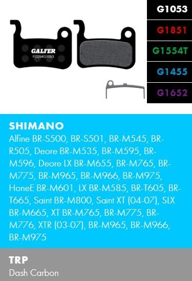 Brzdové destičky Galfer FD294 - SHIMANO/TRP Směs: Advanced
