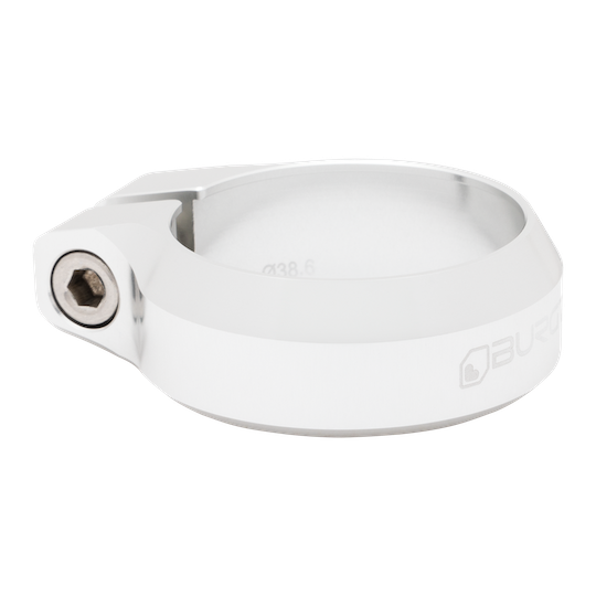 Sedlová objímka Burgtec Barva: Rhodium Silver, Průměr sedlovky: 38.6mm