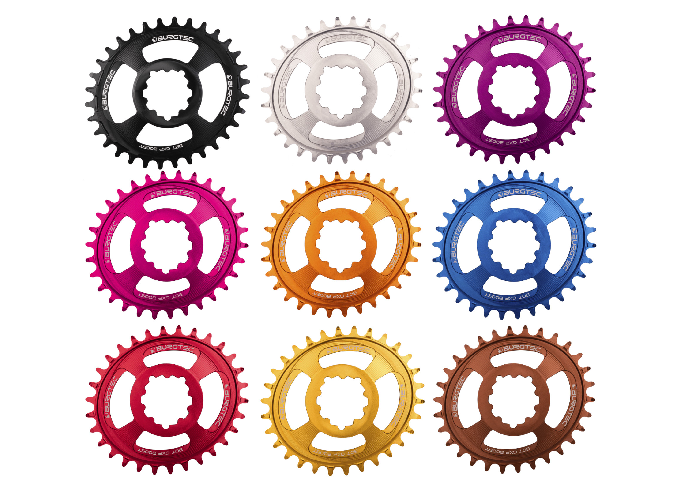 Převodník Burgtec Oval Sram Boost 3mm Offset Thick Thin Barva: Toxic Barbie, Velikost převodníku: 32T