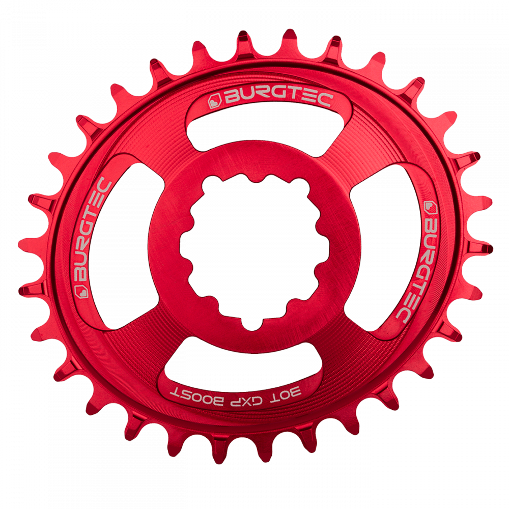 Převodník Burgtec Oval Sram Boost 3mm Offset Thick Thin Barva: Race Red, Velikost převodníku: 32T