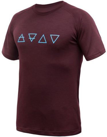 Pánské funkční triko Sensor Merino Blend Elements kr.rukáv - Port red
