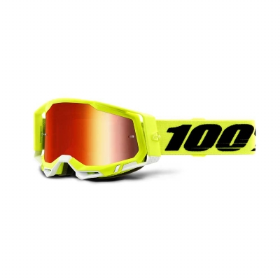 Brýle 100% RACECRAFT 2 Yellow - Mirror Red Lens