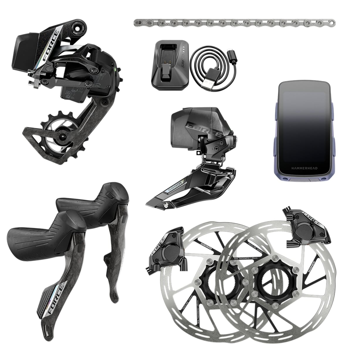 Sada Sram Force AXS E1 2X + Hammerhead Karoo