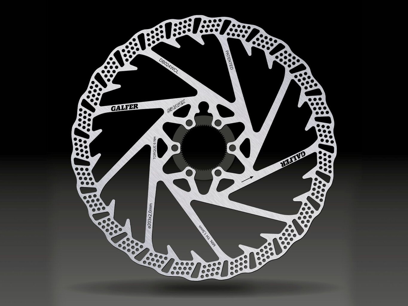 Brzdový kotouč Galfer Shark Průměr: 223 mm, Typ uchycení: Center lock