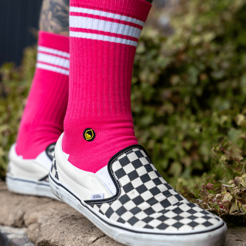Ponožky Burgtec Everyday Crew Sock - Toxic Barbie Pink, vel. L