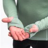 Pánské funkční triko Sensor Merino DF dl.rukáv s kapucí - Basil green