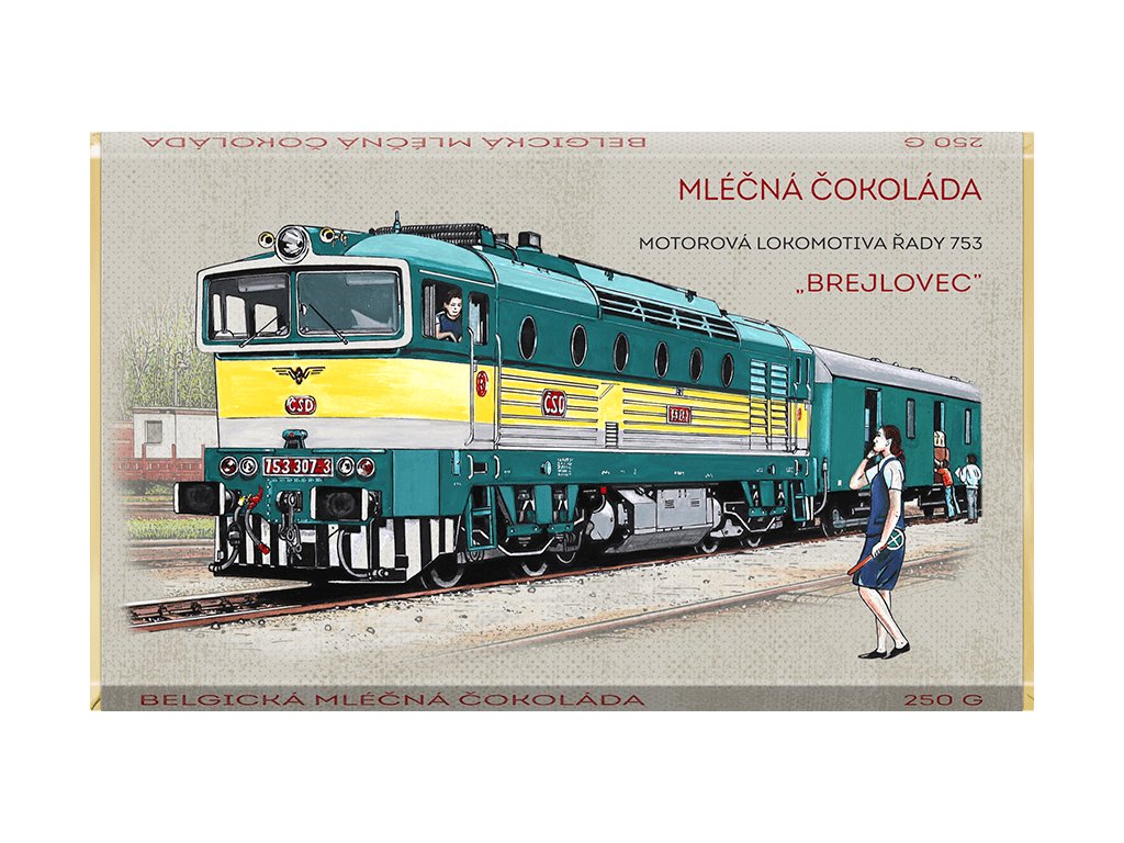 CHOCO POLA - Motorová lokomotiva řady 753 „Brejlovec“ kód: 92-032  mléčná čokoláda 250g