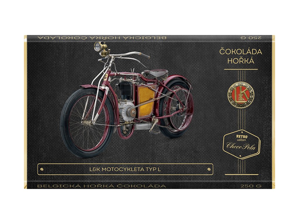 CHOCO POLA - L&K motocykleta typ L kód: 93-029 retro čokoláda 250g (hořká)