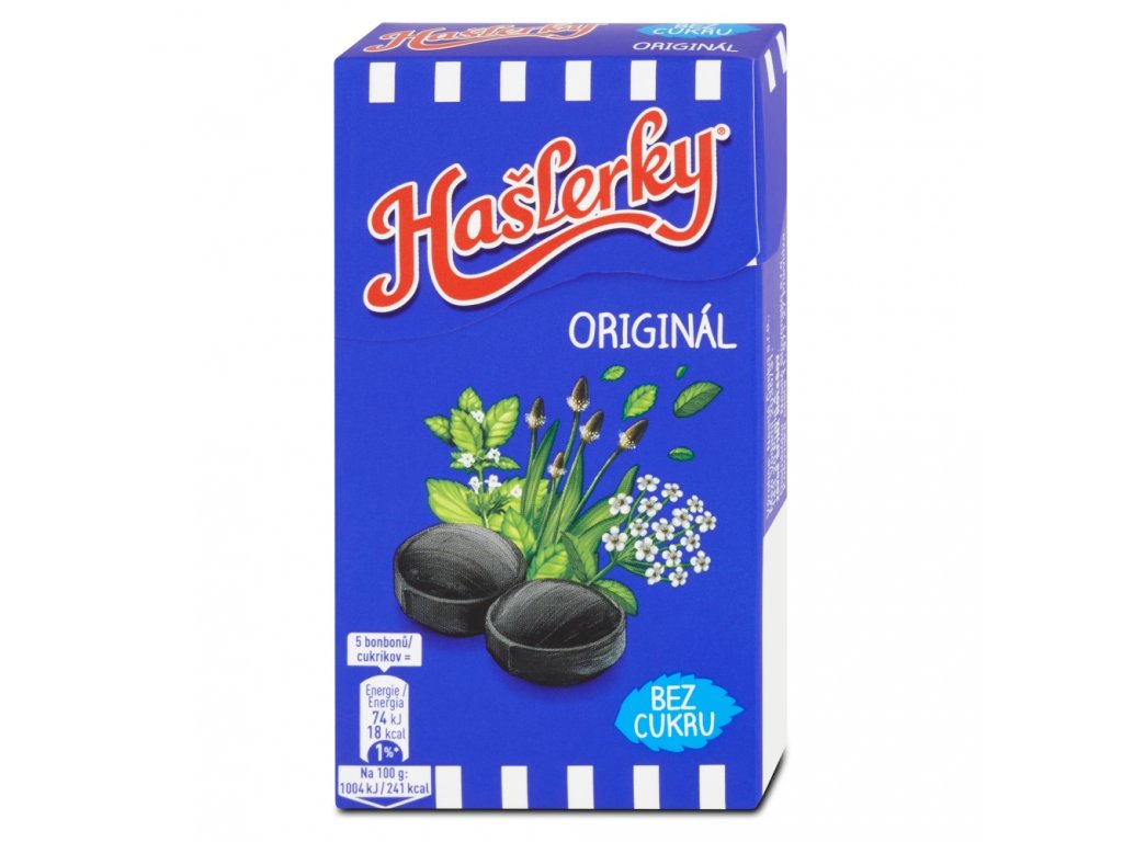 Hašlerky Originál bonbóny s příchutí bylin a mentolu v krabičce 35g
