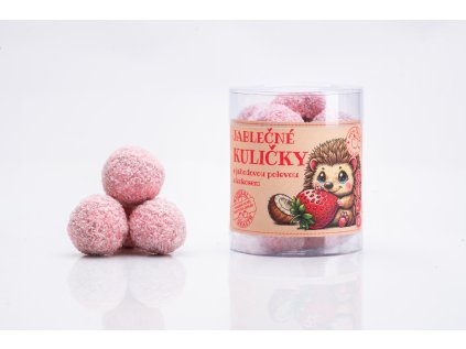 Jablečné kuličky s jahodovou polevou a kokosem POZOR, EXPIRACE LEDEN 2026