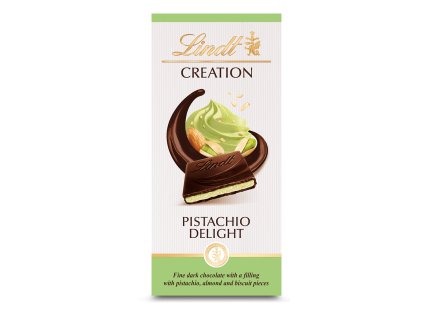 Lindt CREATION Hořká čokoláda plněná nadýchanou pistáciovou náplní, 150g