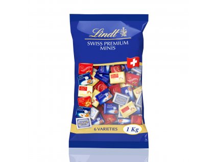 LINDT mini čokoládky  1kg mix 155 ks (mléčná,bílá,hořká) 1 ks 6,4 g