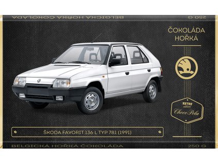 CHOCO POLA - Škoda Favorit 136 L, typ 781 (1991) kód: 93-007  retro čokoláda 250g (hořká)