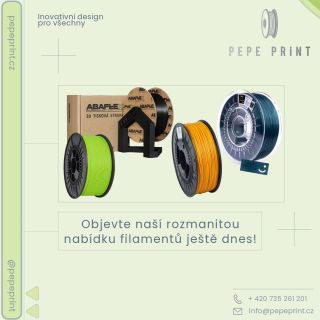 Profesionální filamenty pro každou tiskovou výzvu. PLA, PETG, ASA, ABS nebo flexibilní? U nás najdeš širokou nabídku...