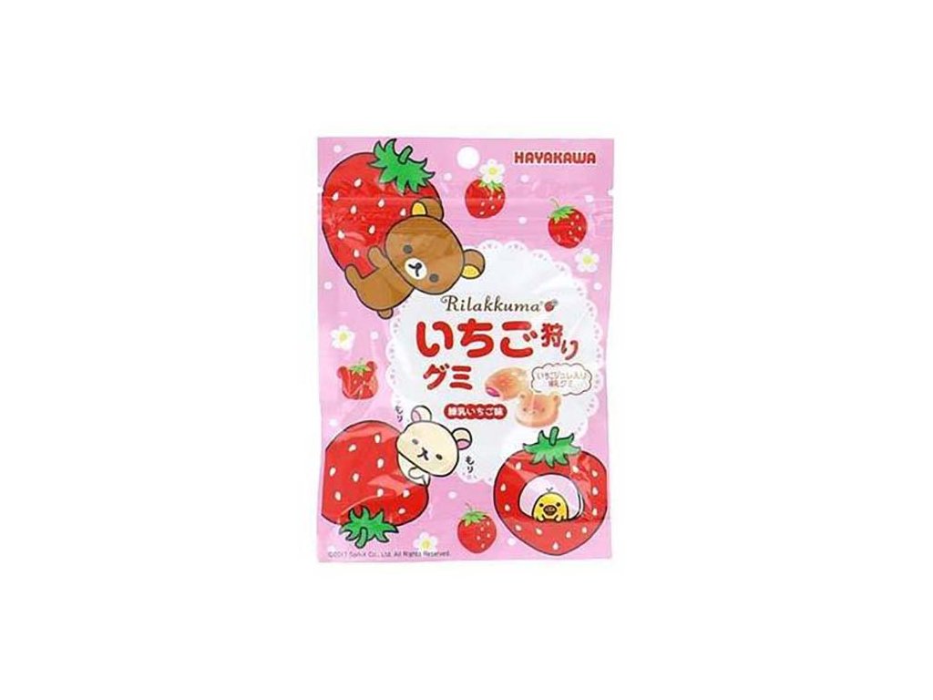 Hayakawa Rilakkuma Ichigo-Gari Strawberry Gummy Candy 40g JAP
