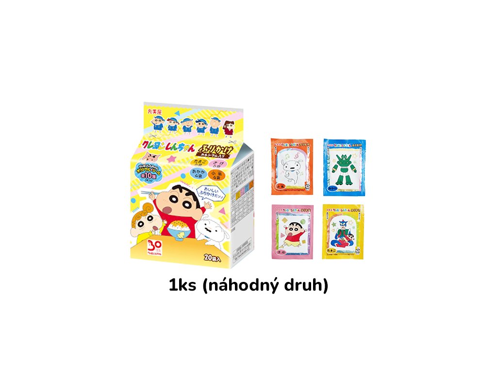 Marumiya Furikake Crayon Shin-Chan Koření Mini Pack Náhodný Druh 1ks 2,5g JAP