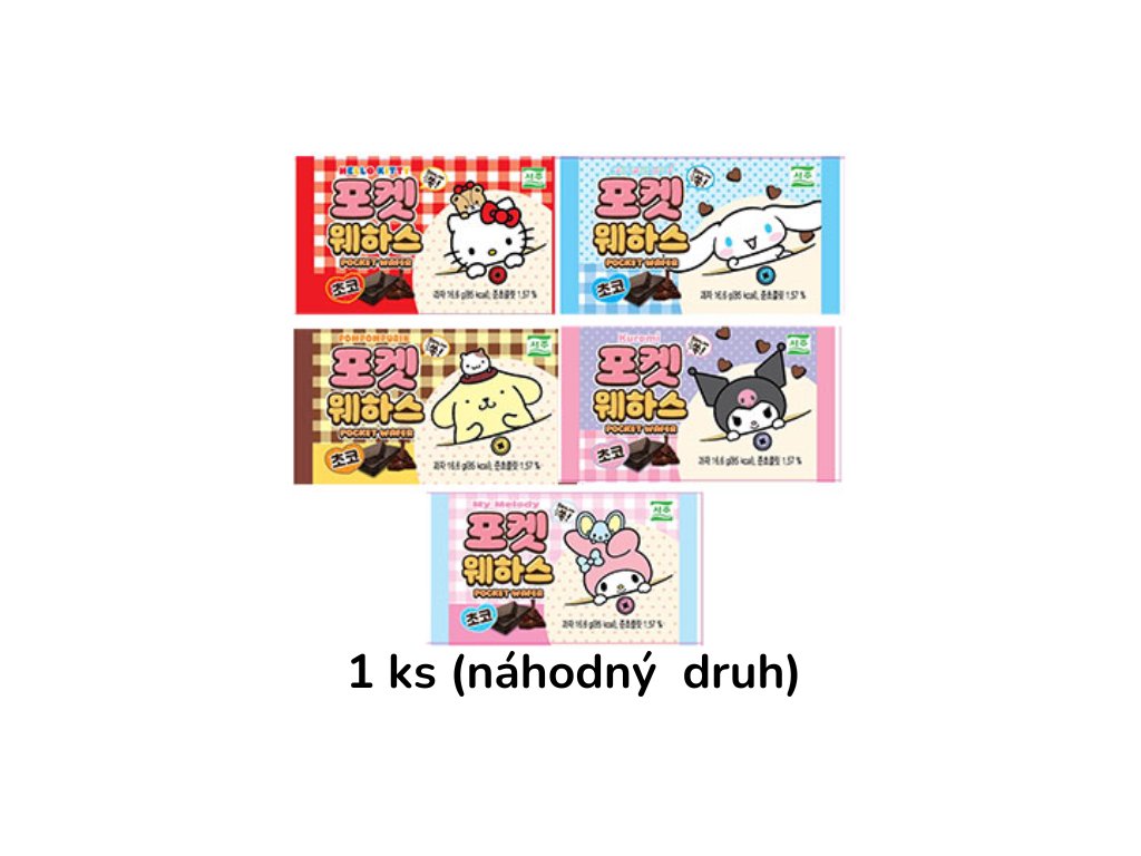 Sanrio Chocolate Pocket Wafer Náhodný Druh 1ks 16,6g KOR
