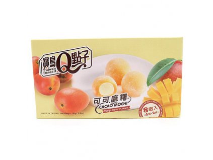 Q Brand Mochi Rýžové Koláčky Kakao Mango 80g TWN