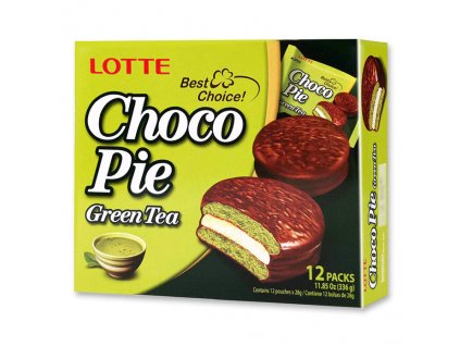 Lotte Choco Pie Green Tea Koláčky Balení 336g KOR